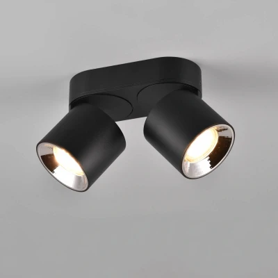 Abbildung von TRIO Leuchten Deckenstrahler GUAYANA, Schwarz matt, 2 flammig, Breite 18 cm, ohne Leuchtmittel, Metall, Deckenlampe