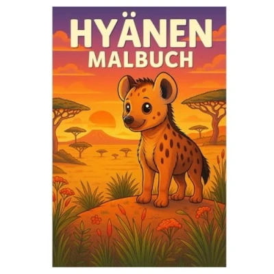 Abbildung von Hyänen Malbuch: 50 faszinierende Illustrationen der cleveren Raubtiere: Für Kinder und Erwachsene zum Ausmalen Staunen