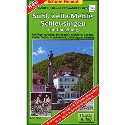 Abbildung von Wander , Ski und Radwanderkarte Suhl, Zella Mehlis, Schleusingen Umgebung: Ausflüge zwischen Steinbach Hallenberg, Themar, Kloster Veßra, ... Gehlberg Oberhof. 1:35000 (Schöne Heimat)