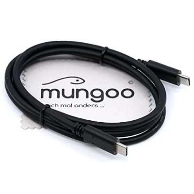 Abbildung von USB Ladekabel passend für Samsung Galaxy A70s, A71, A72 4G, A80, A90 5G, Note 10 (Plus/5G), S20 FE S21 60W Power Delivery Typ C Datenkabel 1m mit mungoo Displayputztuch