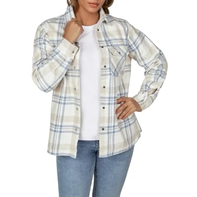 Abbildung von DENIMFY Hemdbluse Damen Karobluse DFIsabella Regular Fit Flanellhemd aus 100% Baumwolle
