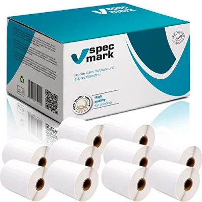 Abbildung von specmark 10 Etiketten Rollen kompatibel mit DYMO S0904980 104mm x 159mm 220 Stück zu allen Etikettendruckern LabelWriter 4XL, LW 4XL
