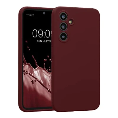 Abbildung von kwmobile Hülle kompatibel mit Samsung Galaxy A54 5G Case gummiert Silikon Handyhülle Schutzhülle Bordeaux Violett