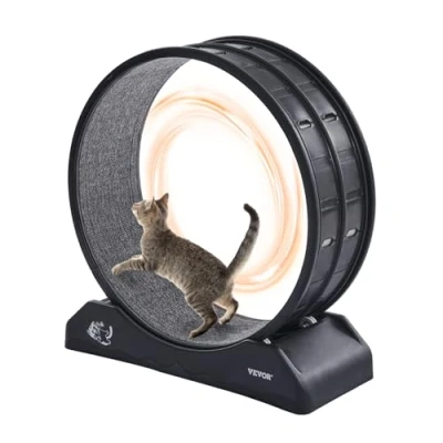 Abbildung von VEVOR Katzenlaufrad Laufrad Katzen Laufband 80x34x85cm bis zu 4kg Schwarz