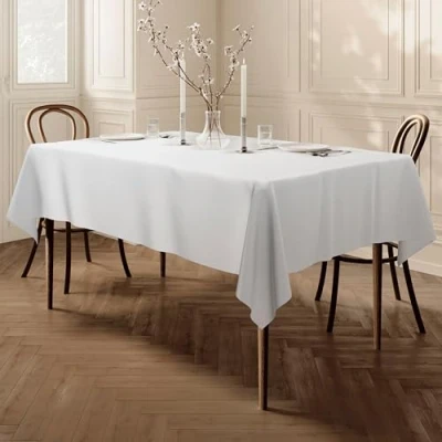 Abbildung von Qualitäts Tischdecke Textil Eckig 140 x 200 cm, Farbe wählbar Weiß