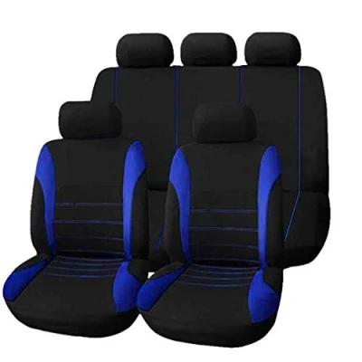 Abbildung von HotYou Auto Sitzbezug Set Polyester 9 Stück Zubehör Automotive Stuhl Fall Protector,Herausnehmbar und waschbar,Blau
