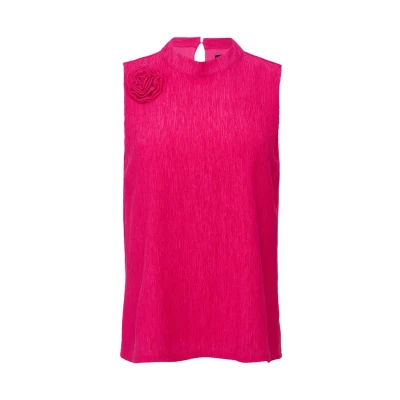 Abbildung von s.Oliver Black Label Strukturiertes MIT Abnehmbarer Brosche Bluse, Damen, Größe: 34, Pink