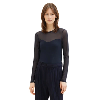 Abbildung von TOM Tailor Denim Langarmshirt, Damen, Größe: Large, Sky captain blue