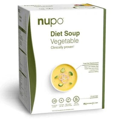 Abbildung von NUPO® Diät Suppe [Gemüse] Wenige Kalorien Glutenfrei Mahlzeitenersatz Suppen zum Abnehmen Eiweißreicher Mahlzeitersatz mit Vitaminen &amp; Mineralstoffen Fastensuppe Fertiggericht