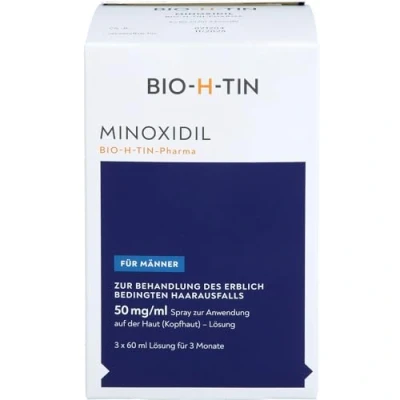 Abbildung von Minoxidil BIO H TIN für Männer gegen erblich bedingten Haarausfall, 3 Monatspack mit 50mg/ml, 3x60ml
