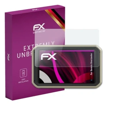Abbildung von atFoliX Glasfolie kompatibel mit Garmin Overlander Panzerfolie, 9H Hybrid Glass FX Schutzpanzer Folie