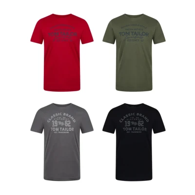 Abbildung von TOM Tailor 4 PACK Tshirt print, Herren, Größe: Large, Obsidian black