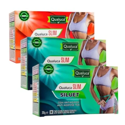 Abbildung von Qualuca, Silhouette &amp; Detox Komplex 21 Tage Tee 2x + 1x 3er Set 60 Teebeutel