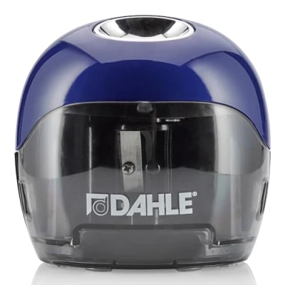 Abbildung von Dahle elektrische Spitzmaschine 250, zwei gegenüberliegende Messer, batteriebetrieben, blau