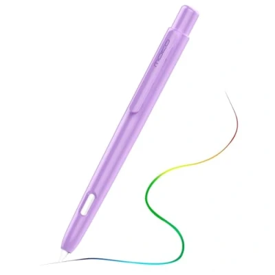 Abbildung von MoKo Hülle Kompatibel mit Apple Pencil 2. Generation, Ausziehbare Schutzhülle für Stabilem Clip, Hart PC Stifthülle, Unterstützt Doppeltippen, Violett