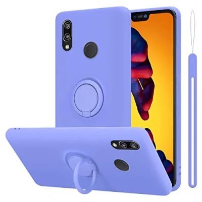 Abbildung von Cadorabo Hülle kompatibel mit Huawei P20 LITE 2018 NOVA 3E Schutzhülle TPU Silikon Case Liquid Design Ring Slim Liquidsilikon Microfaser für in Lila