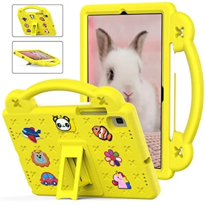Abbildung von Kinder Hülle für Samsung Galaxy Tab S6 T860 10.5 Zoll (2019), DIY Karton Puppe Eva Leichte Stoßfeste Griff mit Standfuß, Dauerhaft Kids Schutzhülle, Gelb