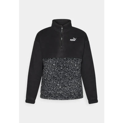Abbildung von Puma Essentials Relaxed Crew Sweatshirt Mit Animal Print Damen Black Größe: S