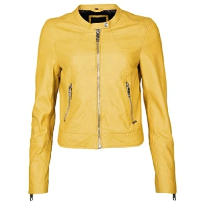 Abbildung von MAZE Damen Lederjacke Grenada Yellow XXL
