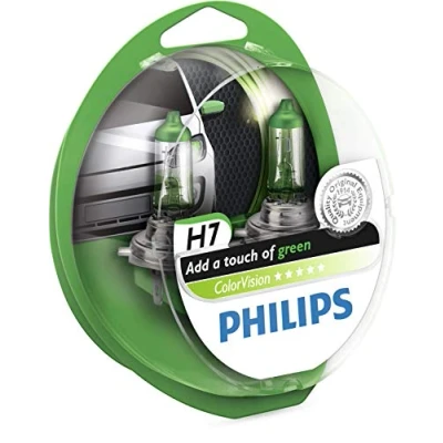 Abbildung von Philips 36798028 ColorVision Scheinwerferlampe H7 2 er Kit, grün