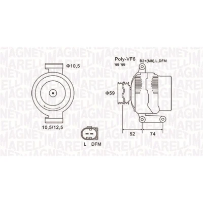 Abbildung von MAGNETI MARELLI 063731928010 Lichtmaschine 14V 150A FIAT: Ducato III Kastenwagen, Bus, Pritsche / Fahrgestell