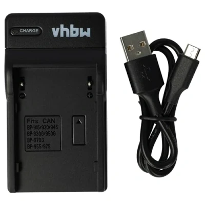 Abbildung von vhbw USB Ladegerät kompatibel mit Canon BP 911, 914, 915, 924, 927, 930 Kamera Camcorder/Akku Ladeschale, Ladeanzeige, 8,4 V