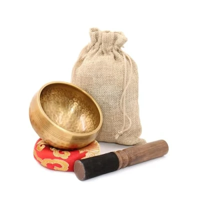 Abbildung von Tibetisches Klangschalen Set, Klangschalen, Meditationsklangschale handgefertigt in Nepal, für Yoga, Meditation, Achtsamkeit, Heilung und Chakra Balance