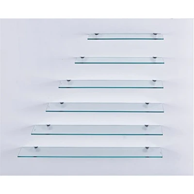 Abbildung von HOOZ Wandregal aus Sicherheitsglas mit Halterung Klarglas 70 x 13 0,6 cm, 1 tlg., geschliffenen Kanten