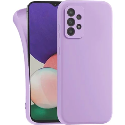 Abbildung von MyGadget Hülle für Samsung Galaxy A52 4G 5G A52s robuste Silikon Schutzhülle TPU Case Slim Silikonhülle Back Cover Kratzfest Handyhülle Matt Lila