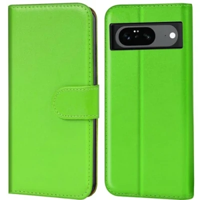 Abbildung von Verco Handyhülle für Google Pixel 8 Hülle, Bookcase Tasche Flipcover Case [Kartenfächer/Aufstellfunktion], Grün