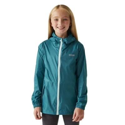Abbildung von Kinder Wandern Jacke wasserdicht. leicht Bright Green