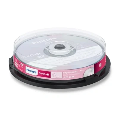 Abbildung von Philips DVD R Rohlinge (4.7 GB Data/120 Minuten Video, 16x High Speed Aufnahme, 10er Spindel)