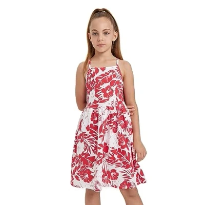 Abbildung von DeFacto Mädchen Kleid Modisches für stilbewusste Mädchen,Rot,9 10 Jahre