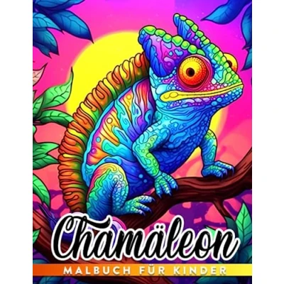 Abbildung von Chamäleon Malbuch: Entdecken Sie ein lebendiges Reptil mit 30 Ausmalbildern Perfekt zur Entspannung und Stressabbau Ideales Geschenk