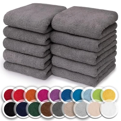 Abbildung von NatureMark Seiftuch Frottier Seiftücher 10er Pack 30x30cm, 100% Baumwolle, (10 St), Waschlappen Seiflappen 30 x cm, Anthrazit grau