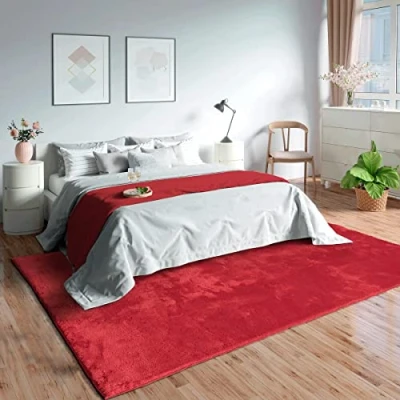 Abbildung von Mia&#039;s Teppich Olivia Wohnzimmer/Schlafzimmer waschbar 80x150 cm, Rot