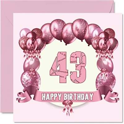 Abbildung von Lustige Geburtstagskarte zum 43. Geburtstag für Frauen Vater, Mutter, Bruder, Schwester, Opa, Kindermädchen, Onkel, Tante, 145 mm x Grußkarten,