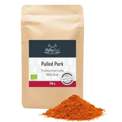 Abbildung von Pulled Pork BBQ Rub BIO Gewürzmischung Trockenmarinade zum Grillen Premium Grillgewürz, Marinade für Fleisch, Steak, 250g Pfefferdieb®