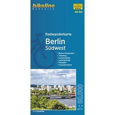 Abbildung von Radwanderkarte Berlin Südwest (RW B03): Zehlendorf Jüterbog Luckenwalde Ludwigsfelde Potsdam Treuenbrietzen, 1:60.000, ... mit UTM Netz (bikeline Radwanderkarte)