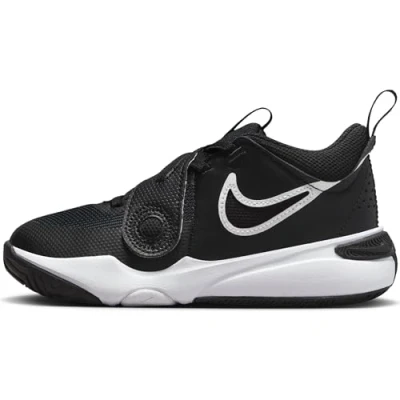 Abbildung von Nike Performance TEAM Hustle D 11 Unisex Basketballschuh für Kinder, Größe: 33.5, Black/white Kunststoff/textil