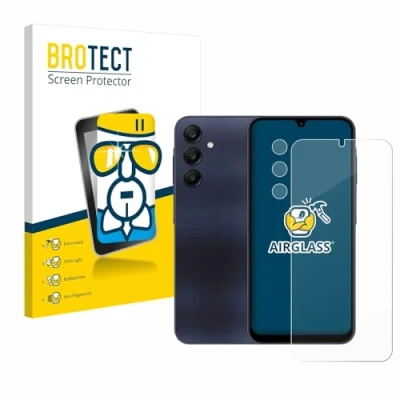 Abbildung von BROTECT Schutzglas für Samsung Galaxy A25 5G (Display+Kamera) Schutzfolie Panzer Folie Glas [Extrem Kratzfest 9H, Anti Fingerprint,