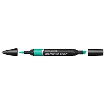 Abbildung von Winsor &amp; Newton 0204377 BrushMarker (Für Zeichnungen, Kalligraphie, Design und Layouts, streifenfreies Zeichnen mit Keil Pinselspitze) ozean blaugrün