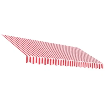 Abbildung von vidaXL Markisenbespannung, Markisenstoff UV beständig, Markisentuch Wasserabweisend, Ersatzstoff Markisen Zubehör, Rot Weiß Gestreift 3,5x2,5m