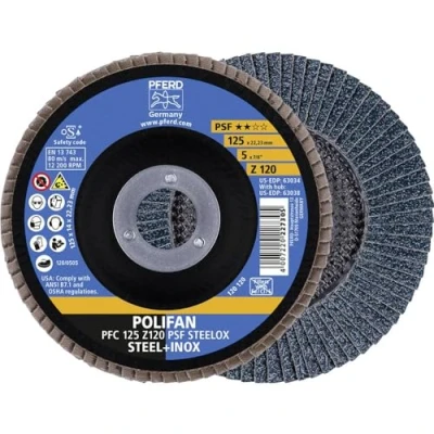 Abbildung von PFERD POLIFAN PFC PSF STEELOX 69398195 Schleifscheibe, Winkelschleifer 125mm 122001/min 22.23mm