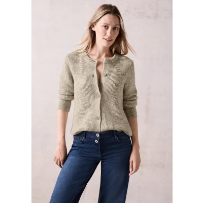 Abbildung von Cecil Grobstrick Strickjacke, Damen, Größe: Large, Beige