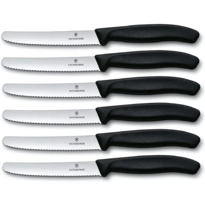 Abbildung von Victorinox Tafelmesser 6 Stück Tomatenmesser Set Swiss Classic Schwarz, Küchenmesser
