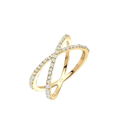Abbildung von Elli Cross Basic Ring goldcoloured, Damen, Größe: 54, Gold coloured