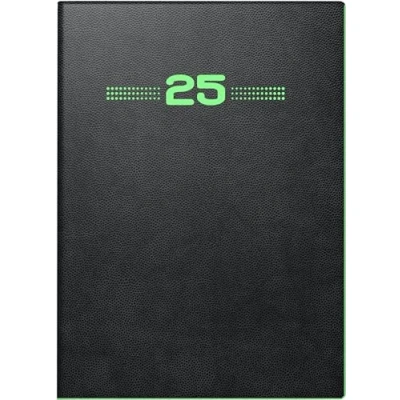 Abbildung von BRUNNEN Taschenkalender Modell 736 (2025) „Neon“, 1 Seite = Tag, A6, 368 Seiten, PU Einband, flexibel, schwarz