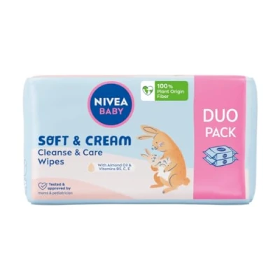 Abbildung von NIVEA BABY Taschentücher Biologisch abbaubar Soft &amp; Cream Sparpack, 2x 57 Stk.