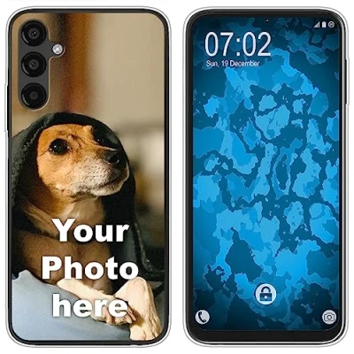 Abbildung von PhoneNatic personalisierte Handyhülle für Galaxy A54 5G in Clear Custom Case zum selbst gestalten mit eigenem Foto Bild Text individuell